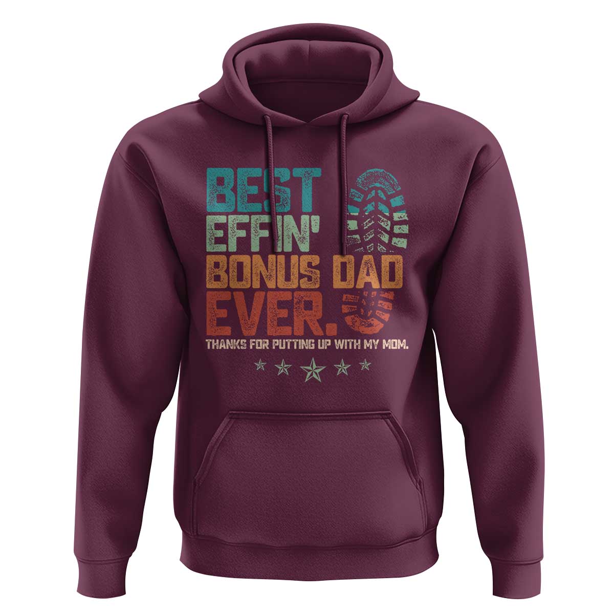 Funny Step Dad Hoodie Best Effin’ Bonus Dad Ever Retro