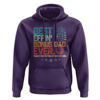 Funny Step Dad Hoodie Best Effin’ Bonus Dad Ever Retro