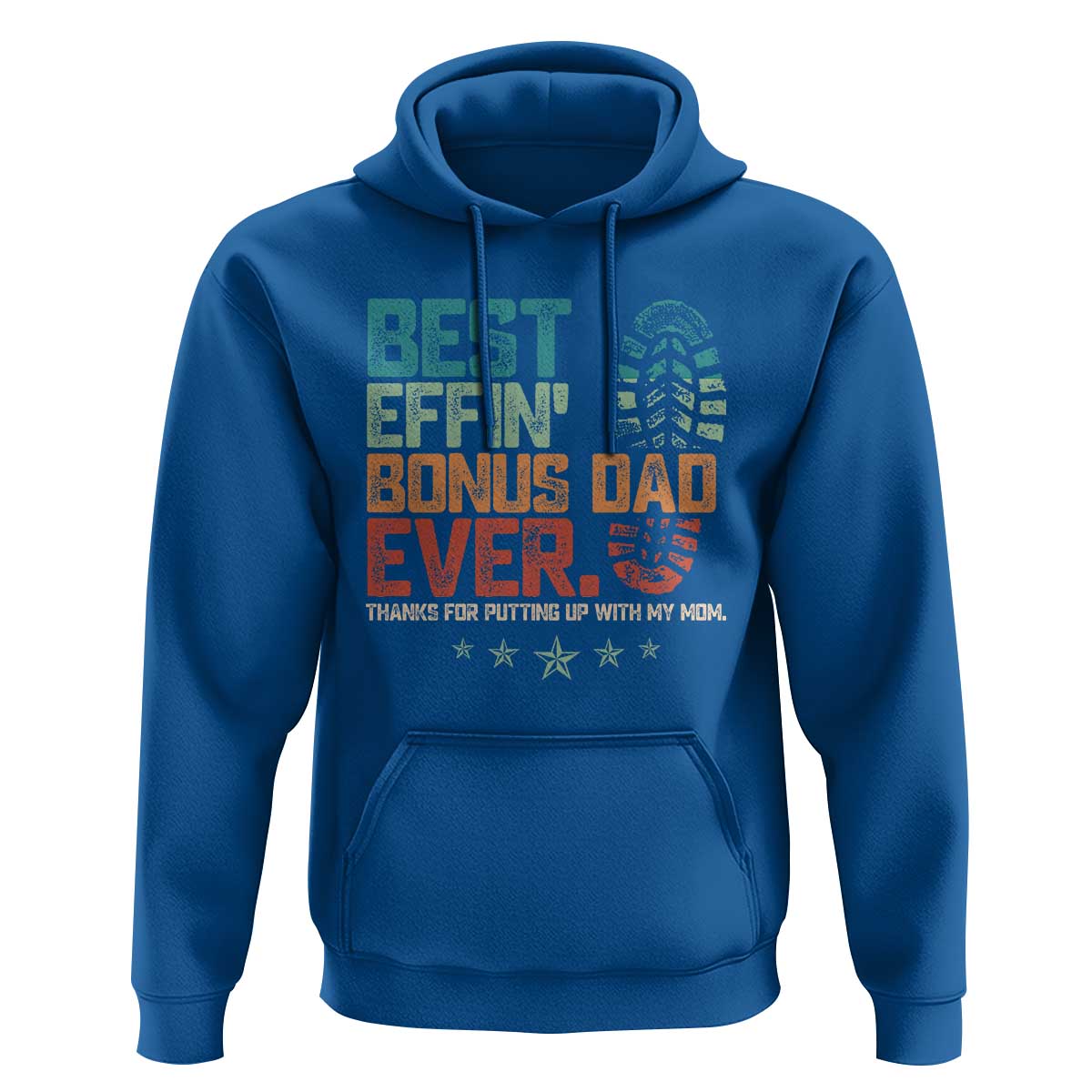 Funny Step Dad Hoodie Best Effin’ Bonus Dad Ever Retro