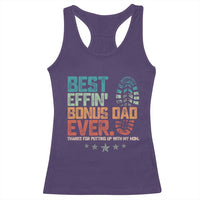 Funny Step Dad Racerback Tank Top Best Effin’ Bonus Dad Ever Retro