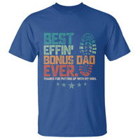 Funny Step Dad T Shirt Best Effin’ Bonus Dad Ever Retro