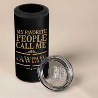Funny Grandpa 4 in 1 Can Cooler Tumbler My Favorite People Call Me Pop Pop Retro American Flag
