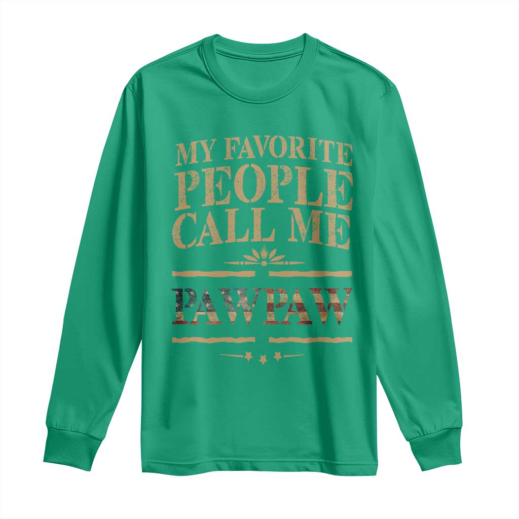 Funny Grandpa Long Sleeve Shirt My Favorite People Call Me Pop Pop Retro American Flag