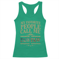 Funny Grandpa Racerback Tank Top My Favorite People Call Me Pop Pop Retro American Flag