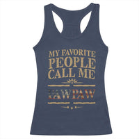 Funny Grandpa Racerback Tank Top My Favorite People Call Me Pop Pop Retro American Flag