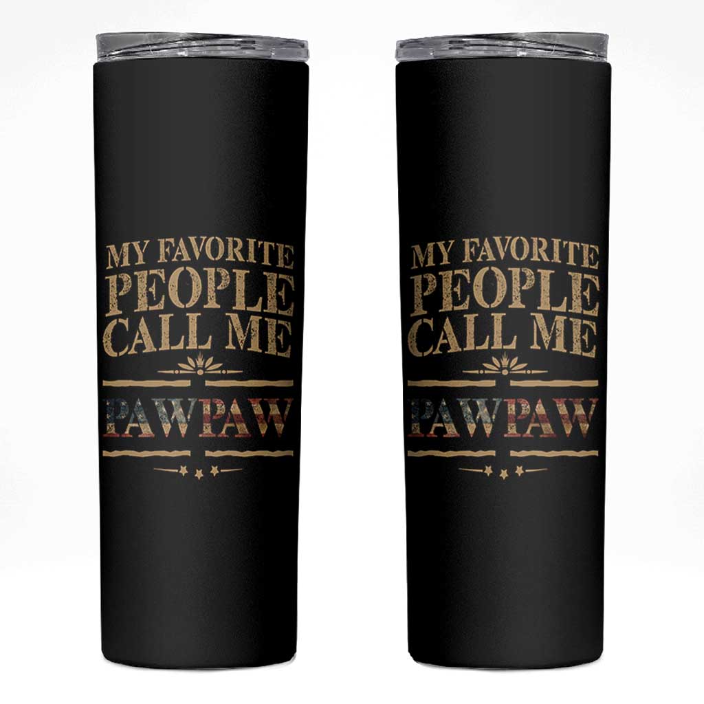 Funny Grandpa Skinny Tumbler My Favorite People Call Me Pop Pop Retro American Flag