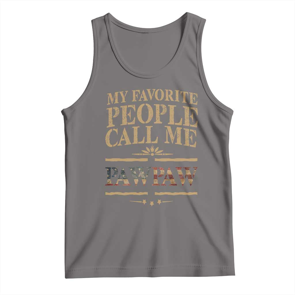 Funny Grandpa Tank Top My Favorite People Call Me Pop Pop Retro American Flag