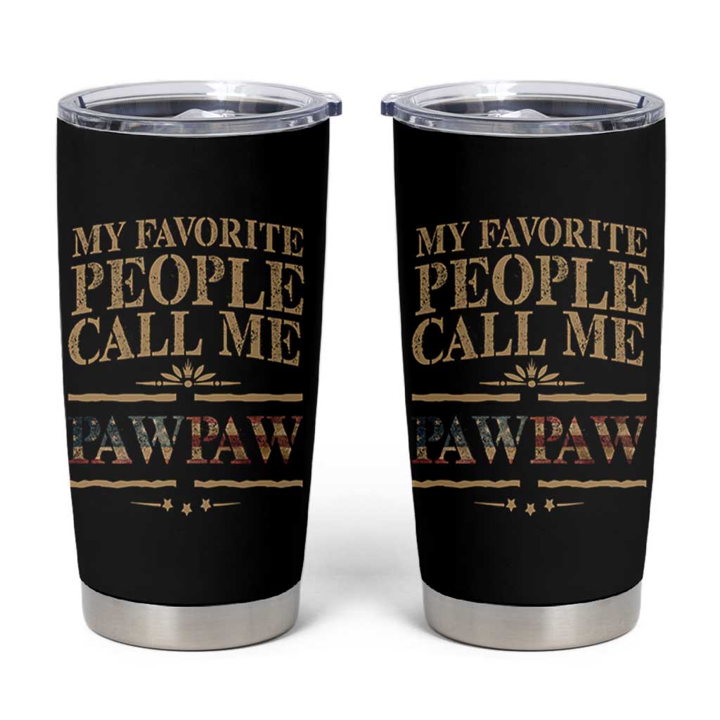 Funny Grandpa Tumbler Cup My Favorite People Call Me Pop Pop Retro American Flag