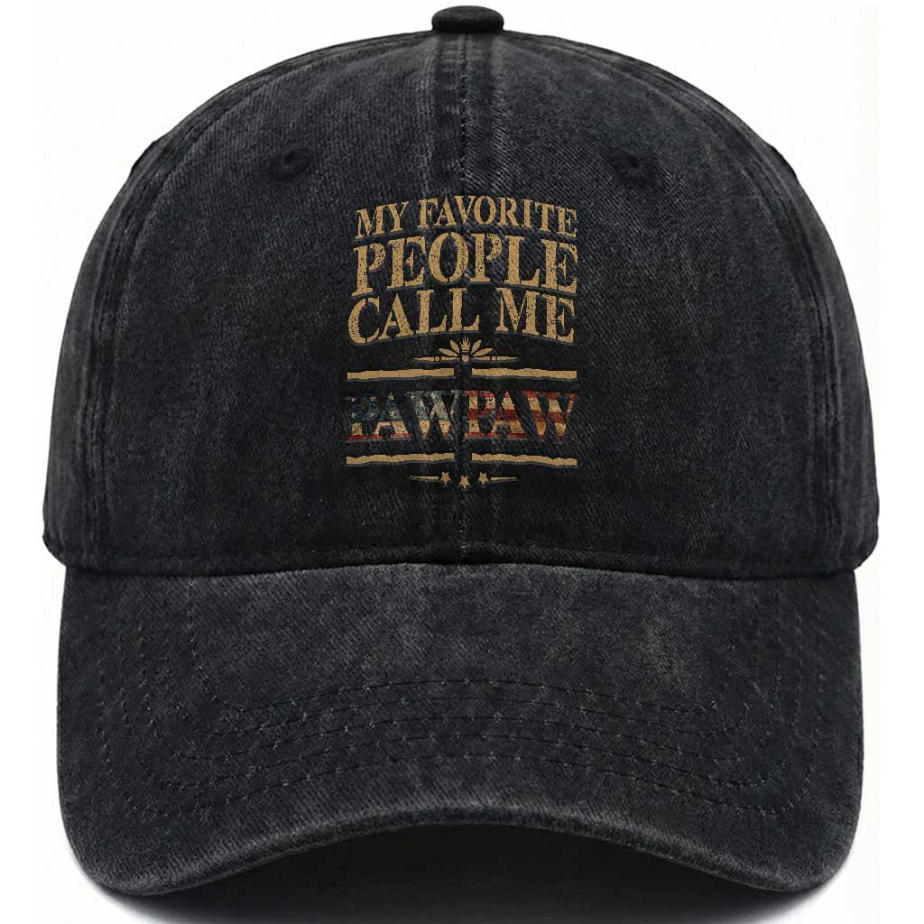 Funny Grandpa Washed Cotton Baseball Cap My Favorite People Call Me Pop Pop Retro American Flag