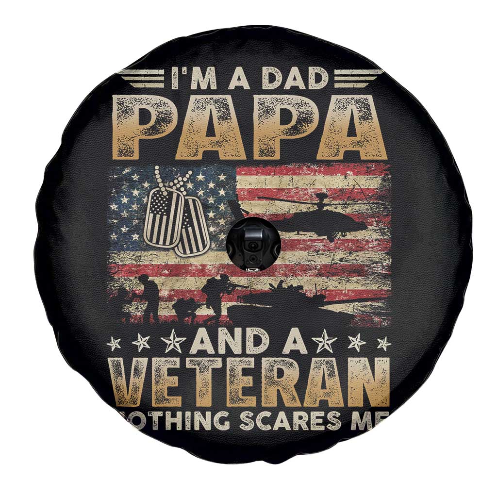Funny Veteran Dad Spare Tire Cover Funny Military Veteran USA Flag - Wonder Print Shop