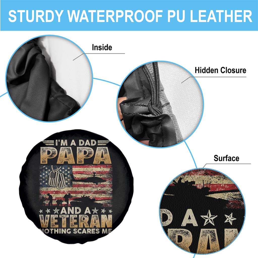 Funny Veteran Dad Spare Tire Cover Funny Military Veteran USA Flag - Wonder Print Shop