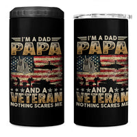 Funny Veteran Dad 4 in 1 Can Cooler Tumbler Funny Military Veteran USA Flag - Wonder Print Shop