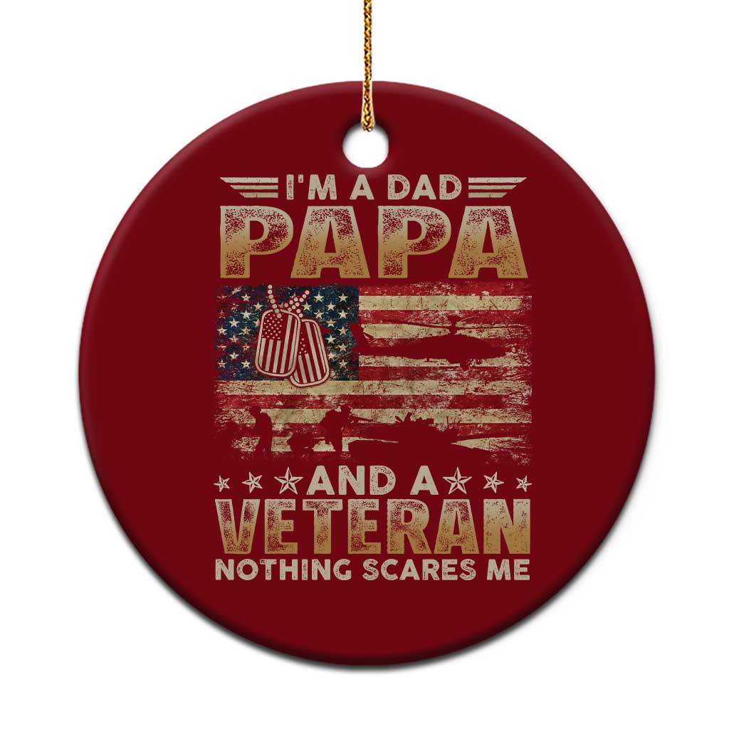 Funny Veteran Dad Ceramic Ornament Funny Military Veteran USA Flag - Wonder Print Shop