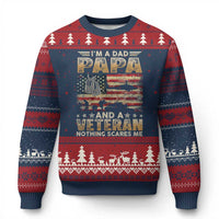 Funny Veteran Dad Ugly Christmas Sweater Funny Military Veteran USA Flag - Wonder Print Shop