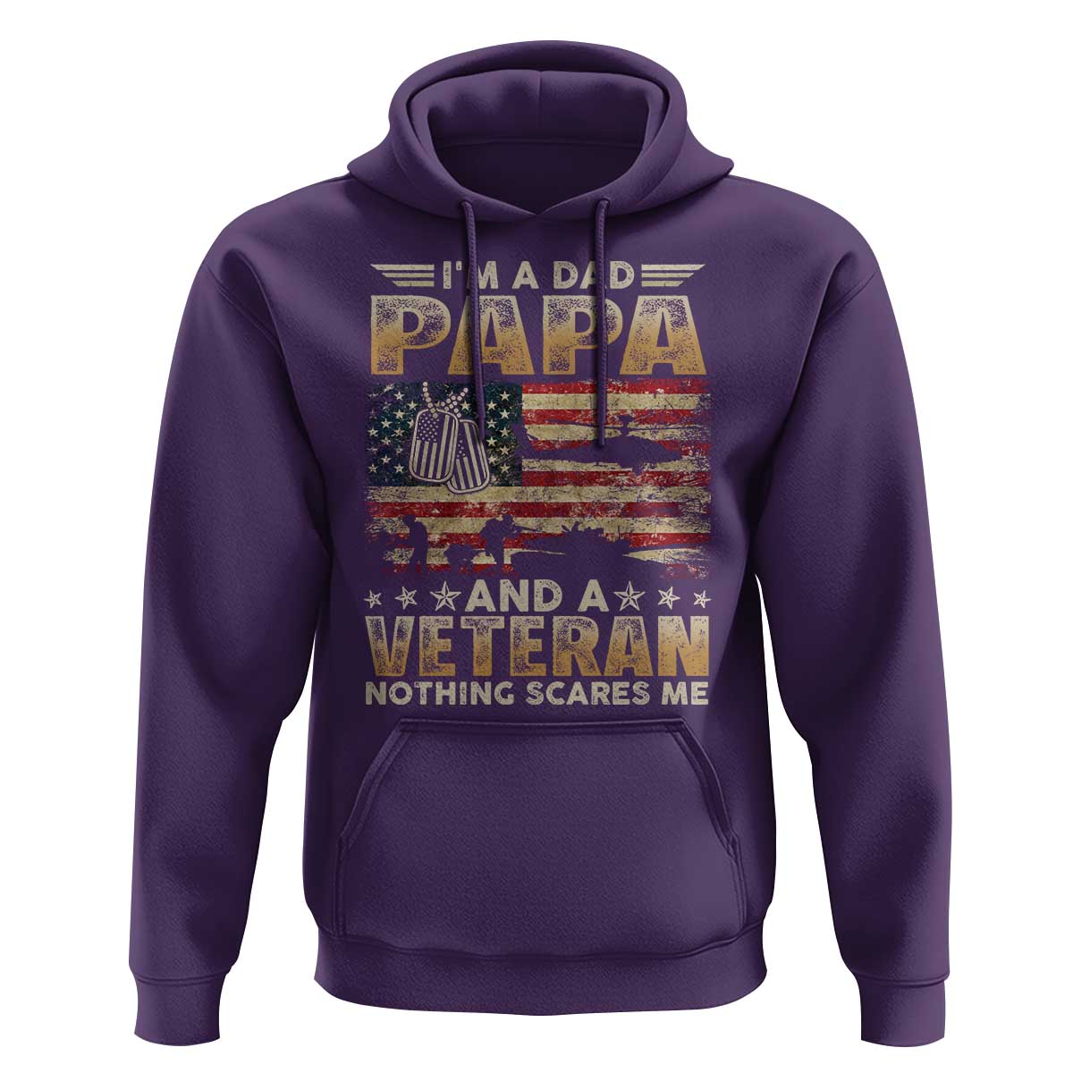Funny Veteran Dad Hoodie Funny Military Veteran USA Flag - Wonder Print Shop