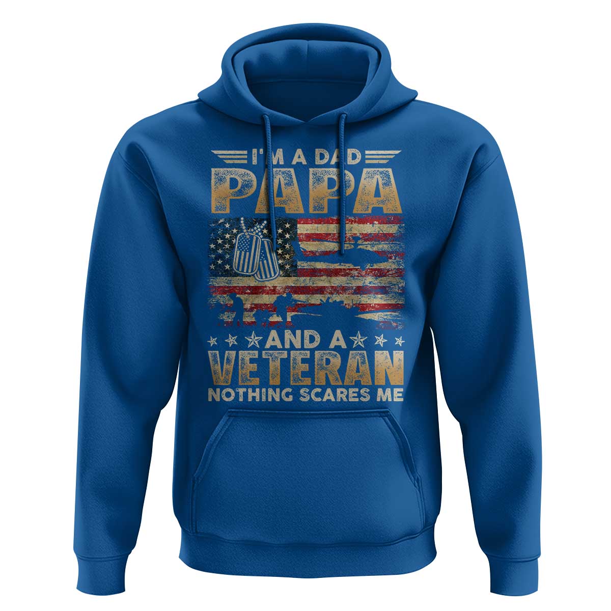 Funny Veteran Dad Hoodie Funny Military Veteran USA Flag - Wonder Print Shop