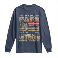 Funny Veteran Dad Long Sleeve Shirt Funny Military Veteran USA Flag - Wonder Print Shop