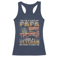 Funny Veteran Dad Racerback Tank Top Funny Military Veteran USA Flag - Wonder Print Shop