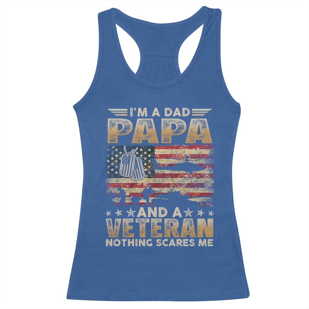 Funny Veteran Dad Racerback Tank Top Funny Military Veteran USA Flag - Wonder Print Shop