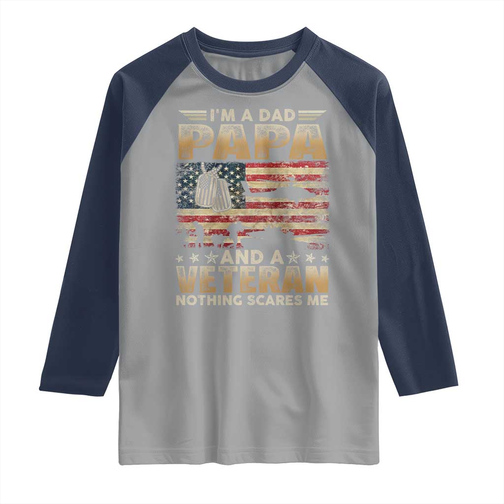 Funny Veteran Dad Raglan Shirt Funny Military Veteran USA Flag - Wonder Print Shop