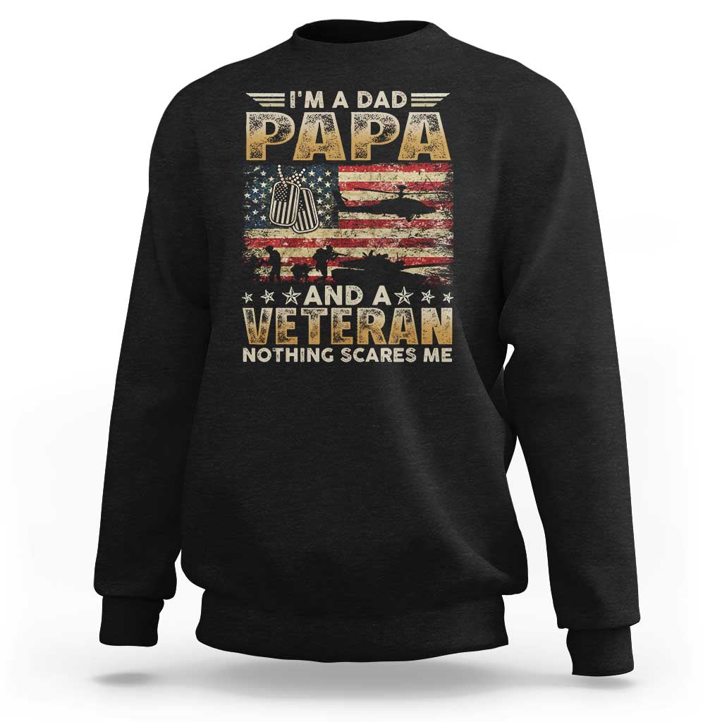Funny Veteran Dad Sweatshirt Funny Military Veteran USA Flag - Wonder Print Shop