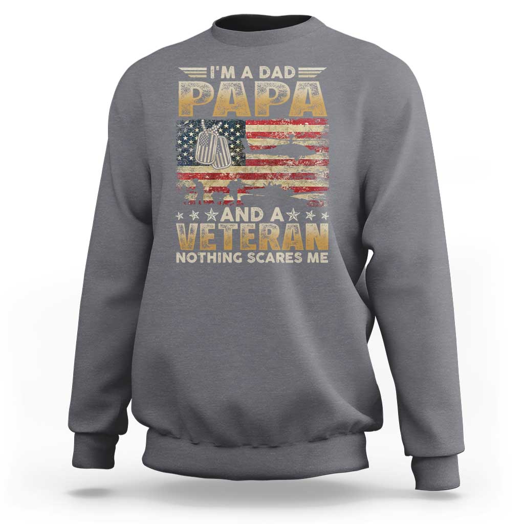 Funny Veteran Dad Sweatshirt Funny Military Veteran USA Flag - Wonder Print Shop