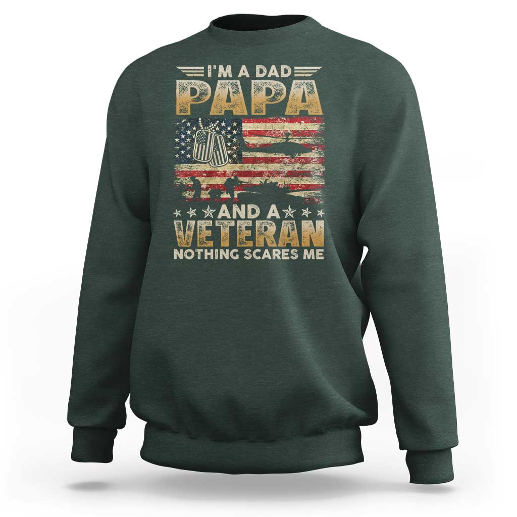 Funny Veteran Dad Sweatshirt Funny Military Veteran USA Flag - Wonder Print Shop