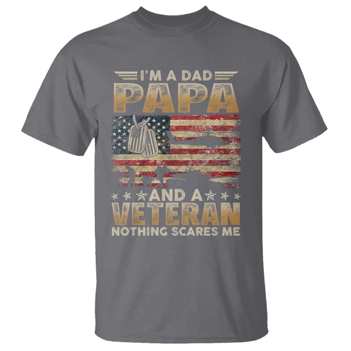 Funny Veteran Dad T Shirt Funny Military Veteran USA Flag - Wonder Print Shop