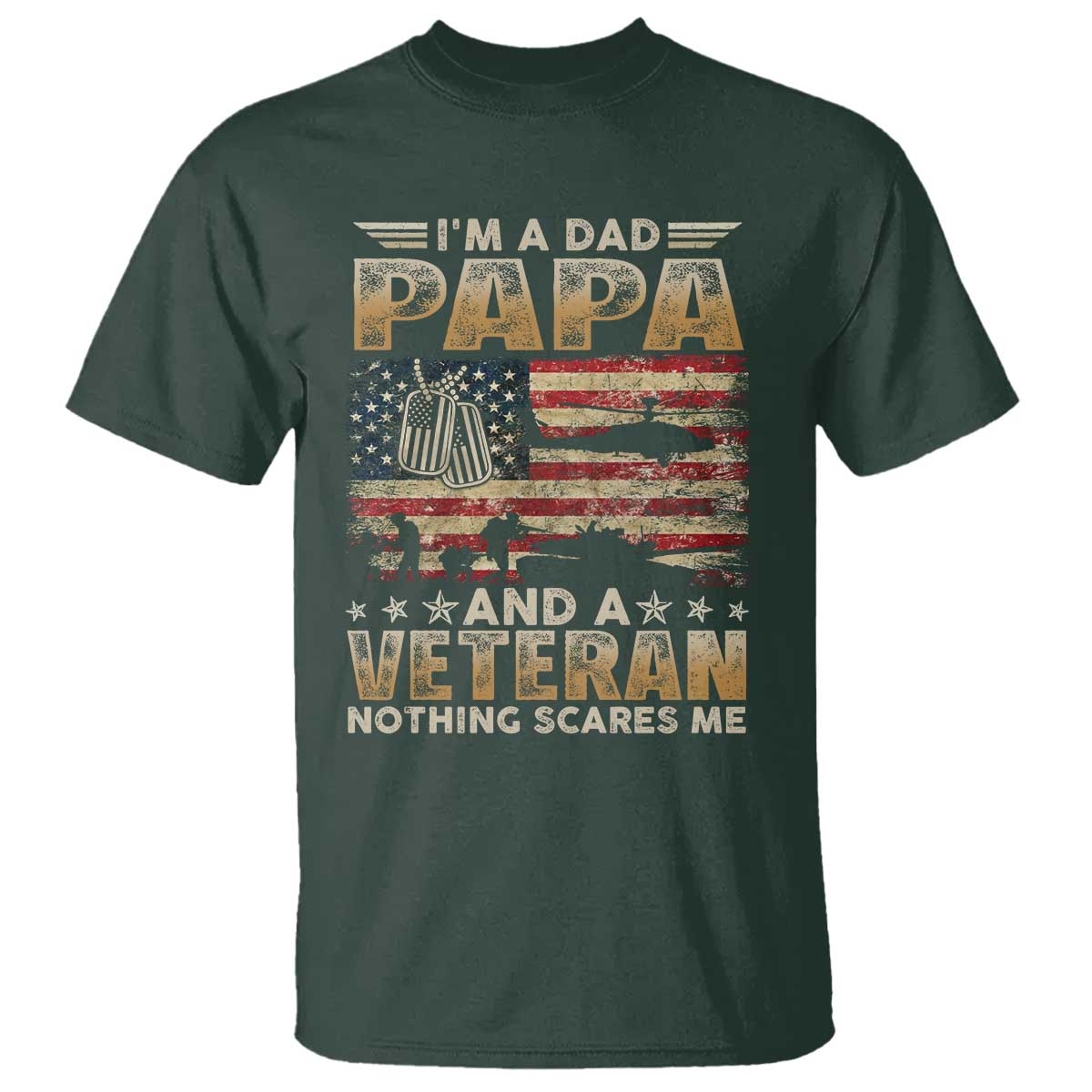 Funny Veteran Dad T Shirt Funny Military Veteran USA Flag - Wonder Print Shop