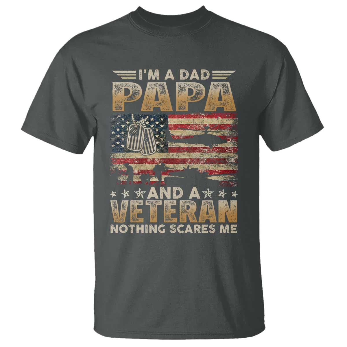Funny Veteran Dad T Shirt Funny Military Veteran USA Flag - Wonder Print Shop