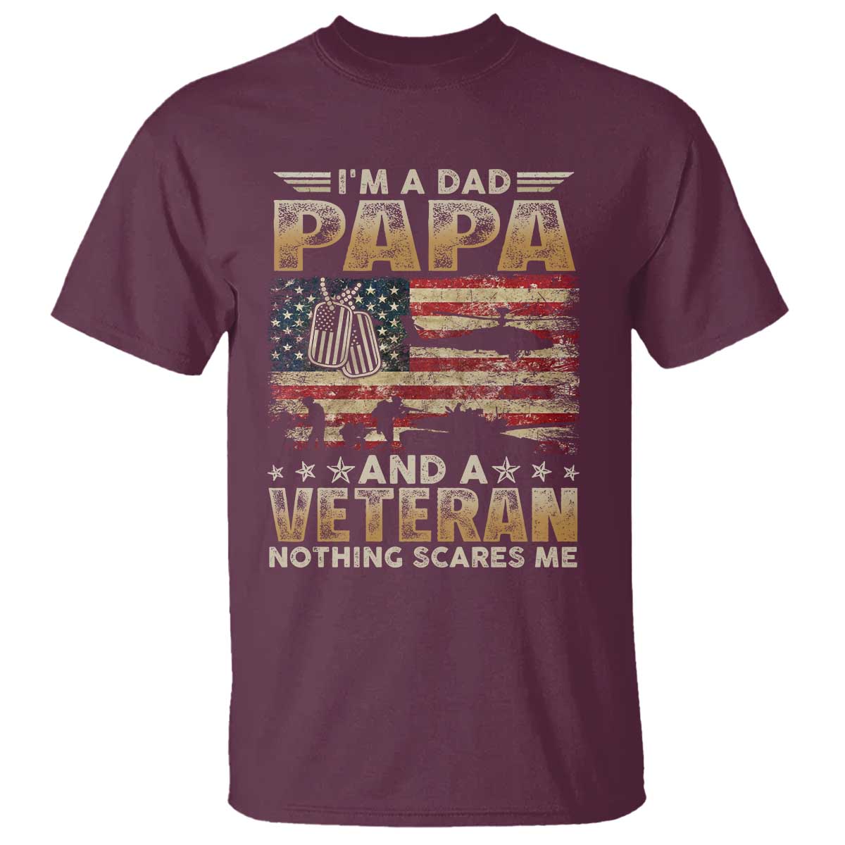 Funny Veteran Dad T Shirt Funny Military Veteran USA Flag - Wonder Print Shop