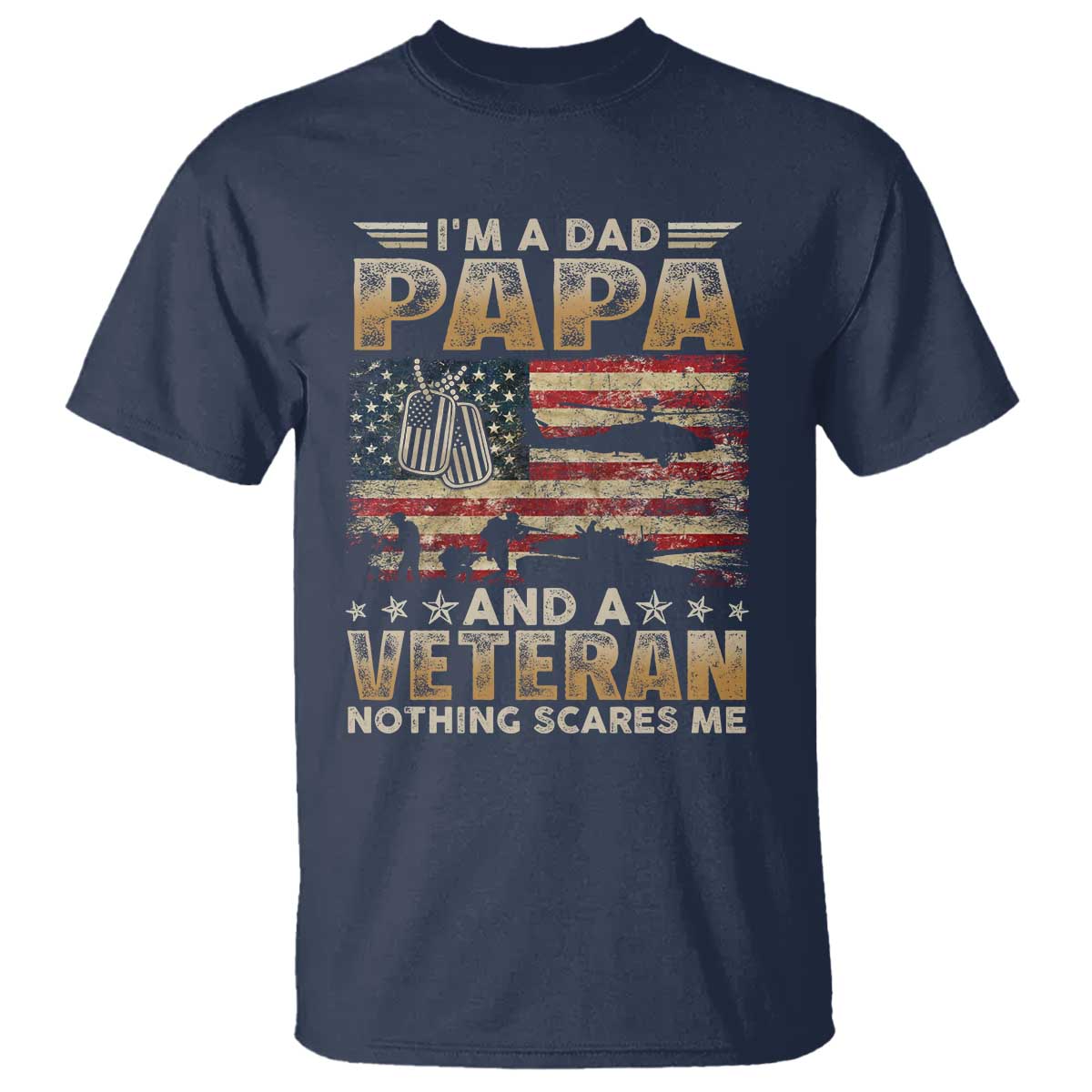 Funny Veteran Dad T Shirt Funny Military Veteran USA Flag - Wonder Print Shop