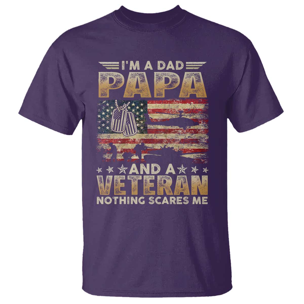 Funny Veteran Dad T Shirt Funny Military Veteran USA Flag - Wonder Print Shop