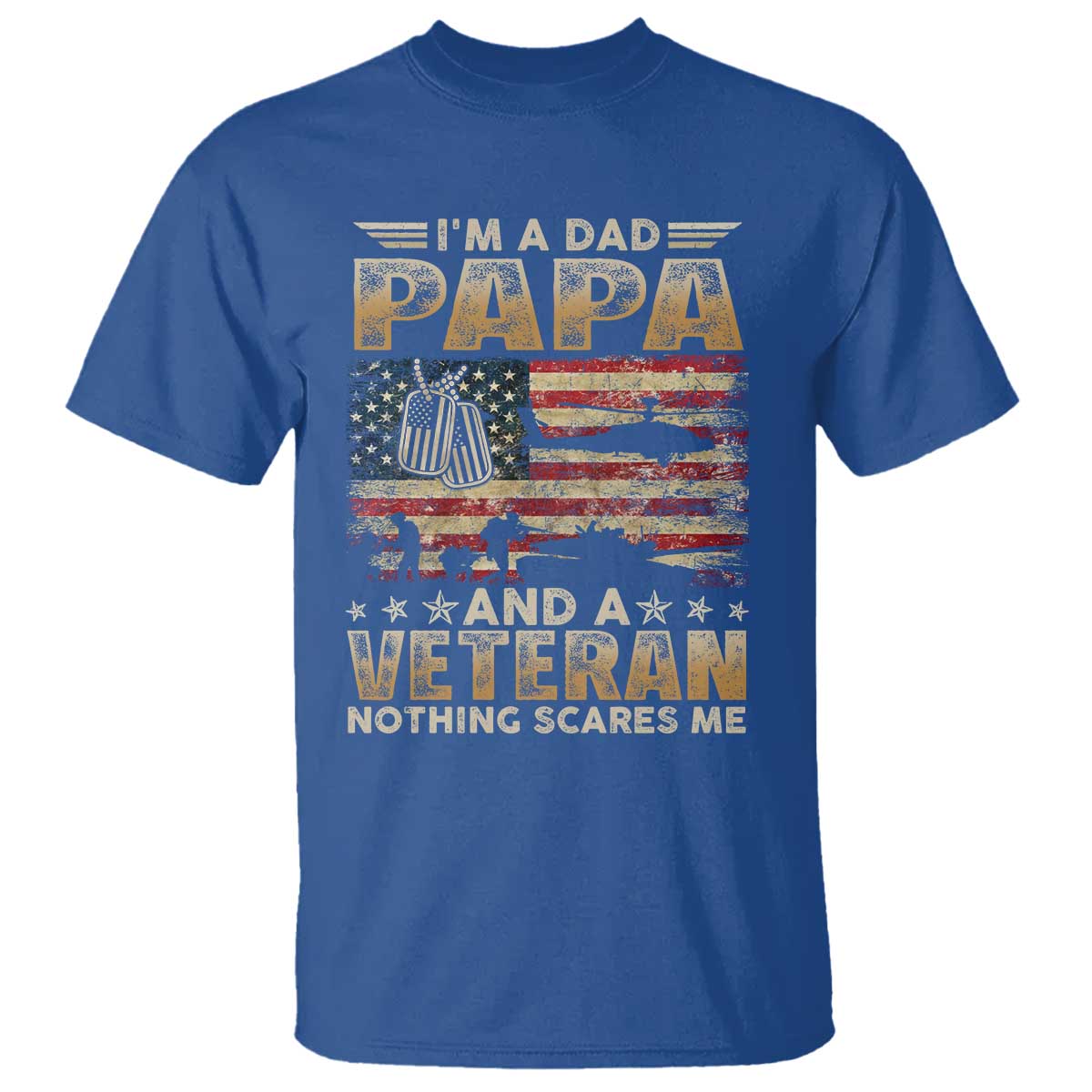 Funny Veteran Dad T Shirt Funny Military Veteran USA Flag - Wonder Print Shop