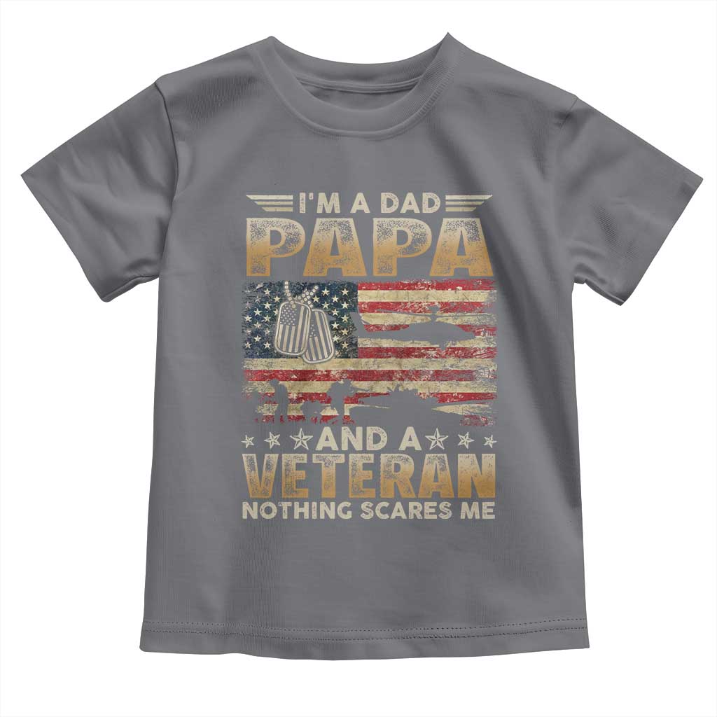 Funny Veteran Dad Toddler T Shirt Funny Military Veteran USA Flag - Wonder Print Shop