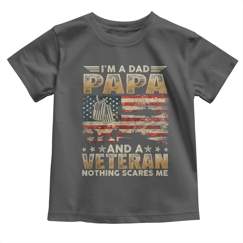 Funny Veteran Dad Toddler T Shirt Funny Military Veteran USA Flag - Wonder Print Shop