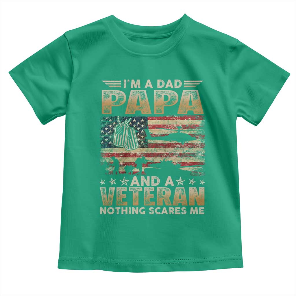 Funny Veteran Dad Toddler T Shirt Funny Military Veteran USA Flag - Wonder Print Shop
