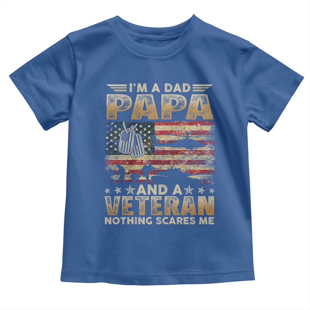 Funny Veteran Dad Toddler T Shirt Funny Military Veteran USA Flag - Wonder Print Shop