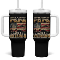 Funny Veteran Dad Tumbler With Handle Funny Military Veteran USA Flag - Wonder Print Shop
