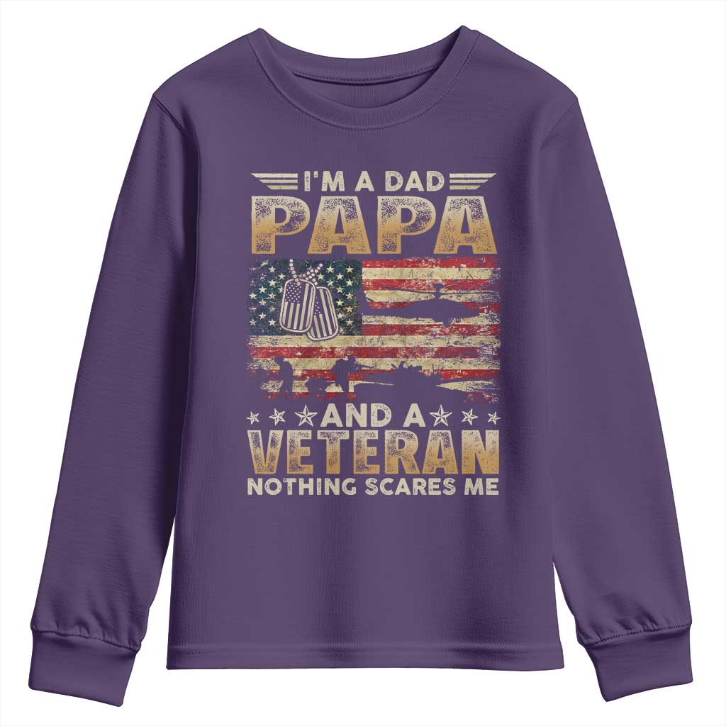 Funny Veteran Dad Youth Sweatshirt Funny Military Veteran USA Flag - Wonder Print Shop
