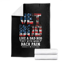Vet Bod Throw Blanket Funny Military Veteran Dad Bod American Flag - Wonder Print Shop