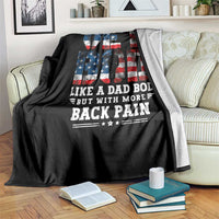 Vet Bod Throw Blanket Funny Military Veteran Dad Bod American Flag - Wonder Print Shop