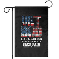 Vet Bod Garden Flag Funny Military Veteran Dad Bod American Flag - Wonder Print Shop