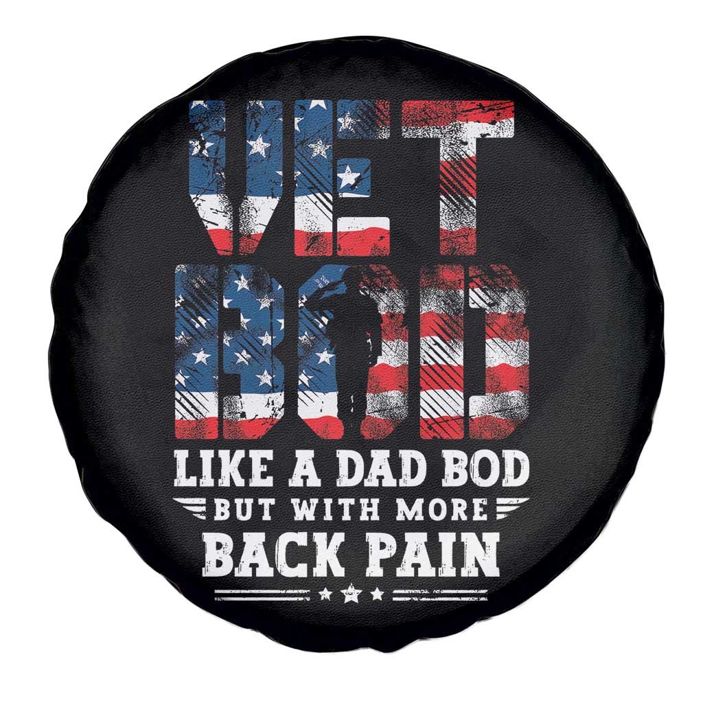Vet Bod Spare Tire Cover Funny Military Veteran Dad Bod American Flag - Wonder Print Shop