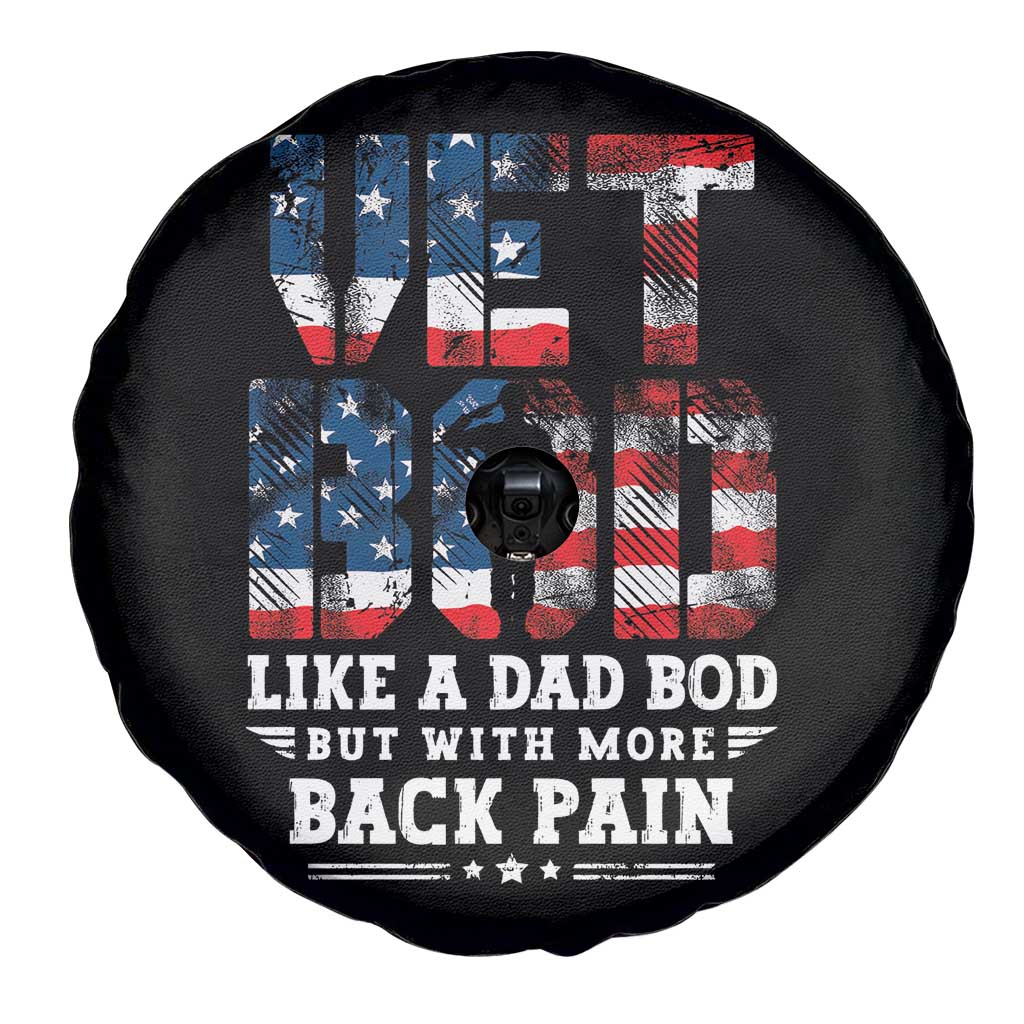 Vet Bod Spare Tire Cover Funny Military Veteran Dad Bod American Flag - Wonder Print Shop