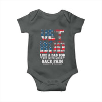 Vet Bod Baby Onesie Funny Military Veteran Dad Bod American Flag - Wonder Print Shop