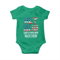 Vet Bod Baby Onesie Funny Military Veteran Dad Bod American Flag - Wonder Print Shop