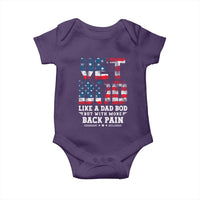 Vet Bod Baby Onesie Funny Military Veteran Dad Bod American Flag - Wonder Print Shop
