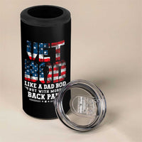 Vet Bod 4 in 1 Can Cooler Tumbler Funny Military Veteran Dad Bod American Flag - Wonder Print Shop