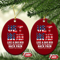 Vet Bod Ceramic Ornament Funny Military Veteran Dad Bod American Flag - Wonder Print Shop